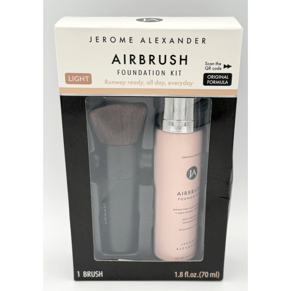 Jerome Alexander Airbrush Makeup Foundation - Light w/ Brush 1.8 oz 70 ml New